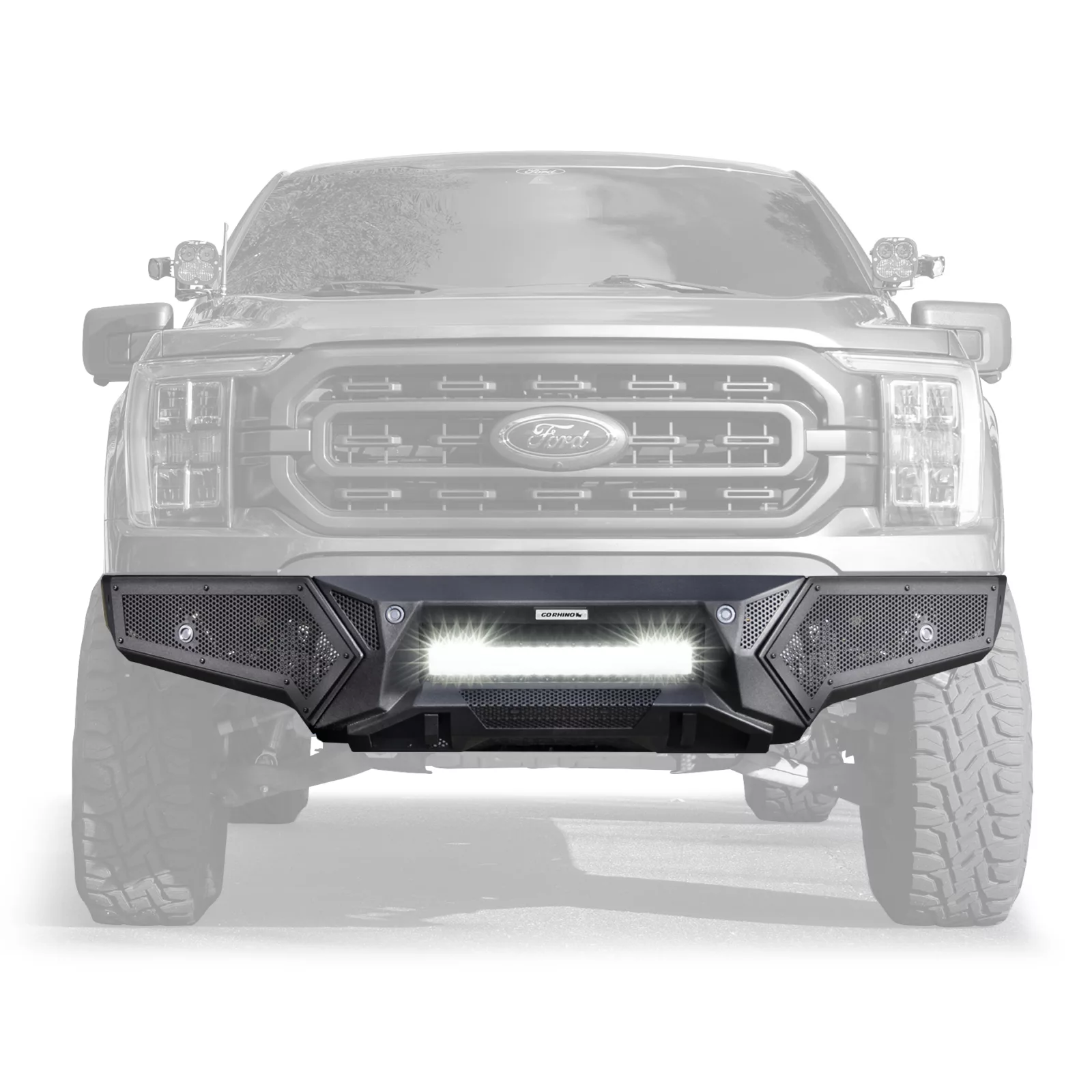 Element Front Bumper with Power Actuated Hide-Away Light Bar Mount
