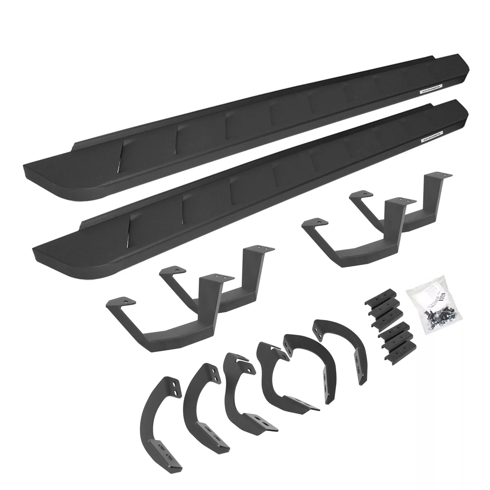 RB10 Running Boards with Mounting Brackets, 2 Pairs Drop Steps Kit