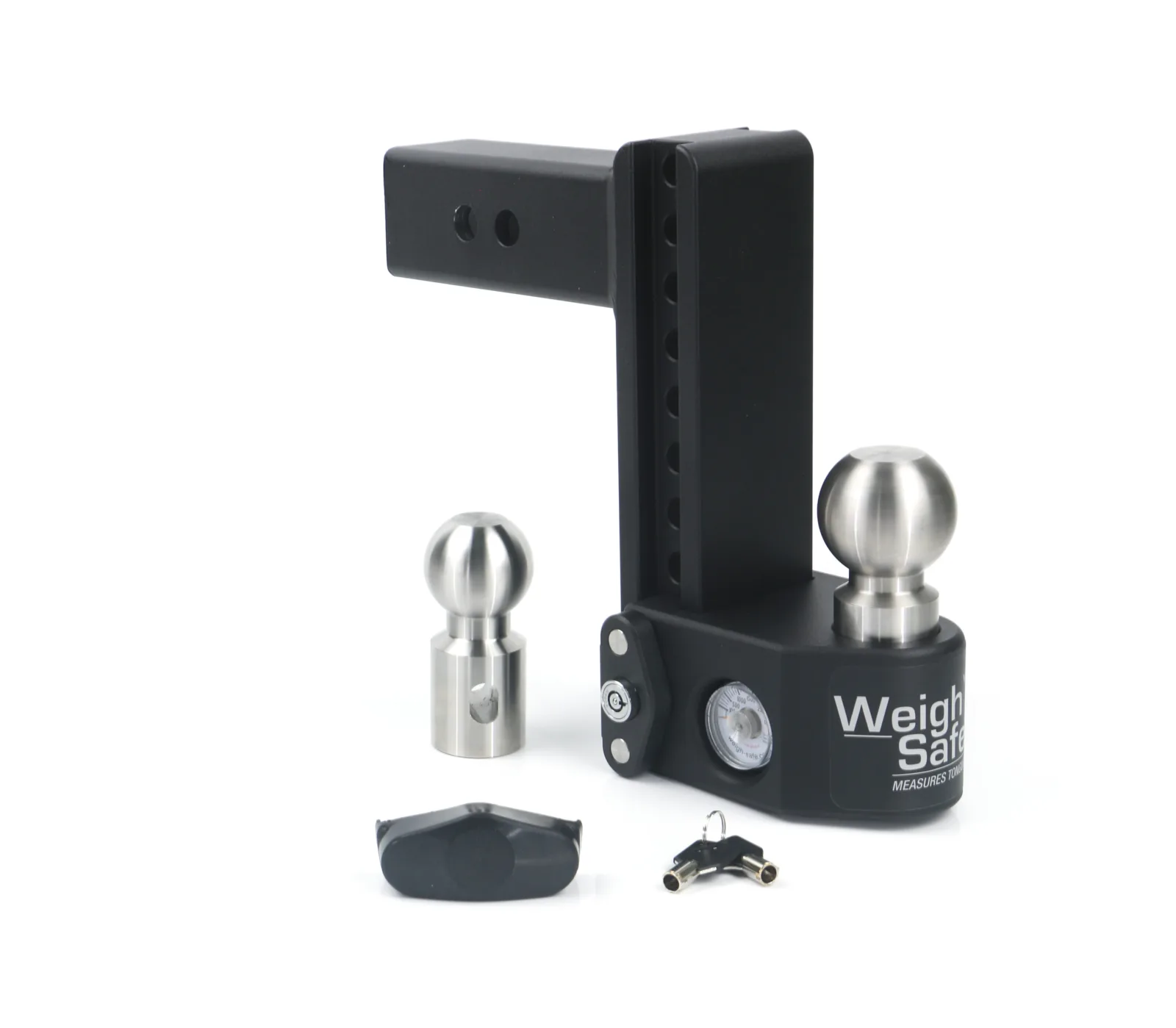 Steel Weigh Safe Adjustable Trailer Hitch - 8" Drop for 2.5" Receiver