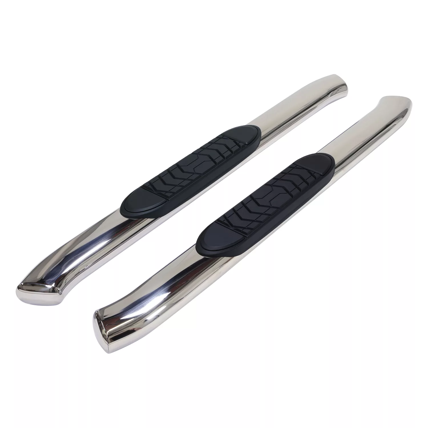 Trail FX TFX 5" Oval Bent Side Bars 5 Inch Oval Bent Pol Stainless Steel Rocker Panel Mount
