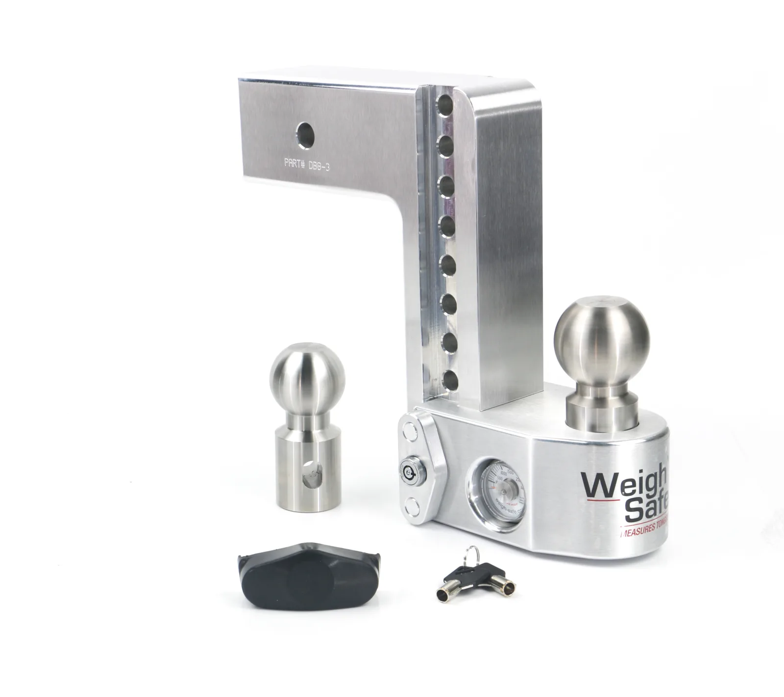Weigh Safe Adjustable Trailer Hitch - 8" Drop for 3" Receiver