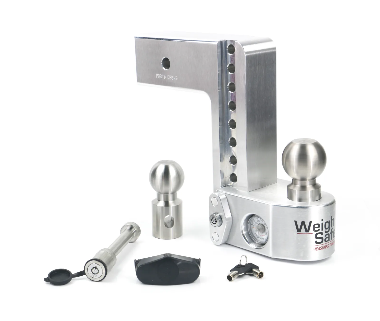 Weigh Safe Adjustable Trailer Hitch - 8" Drop for 3" Receiver w/ WS05