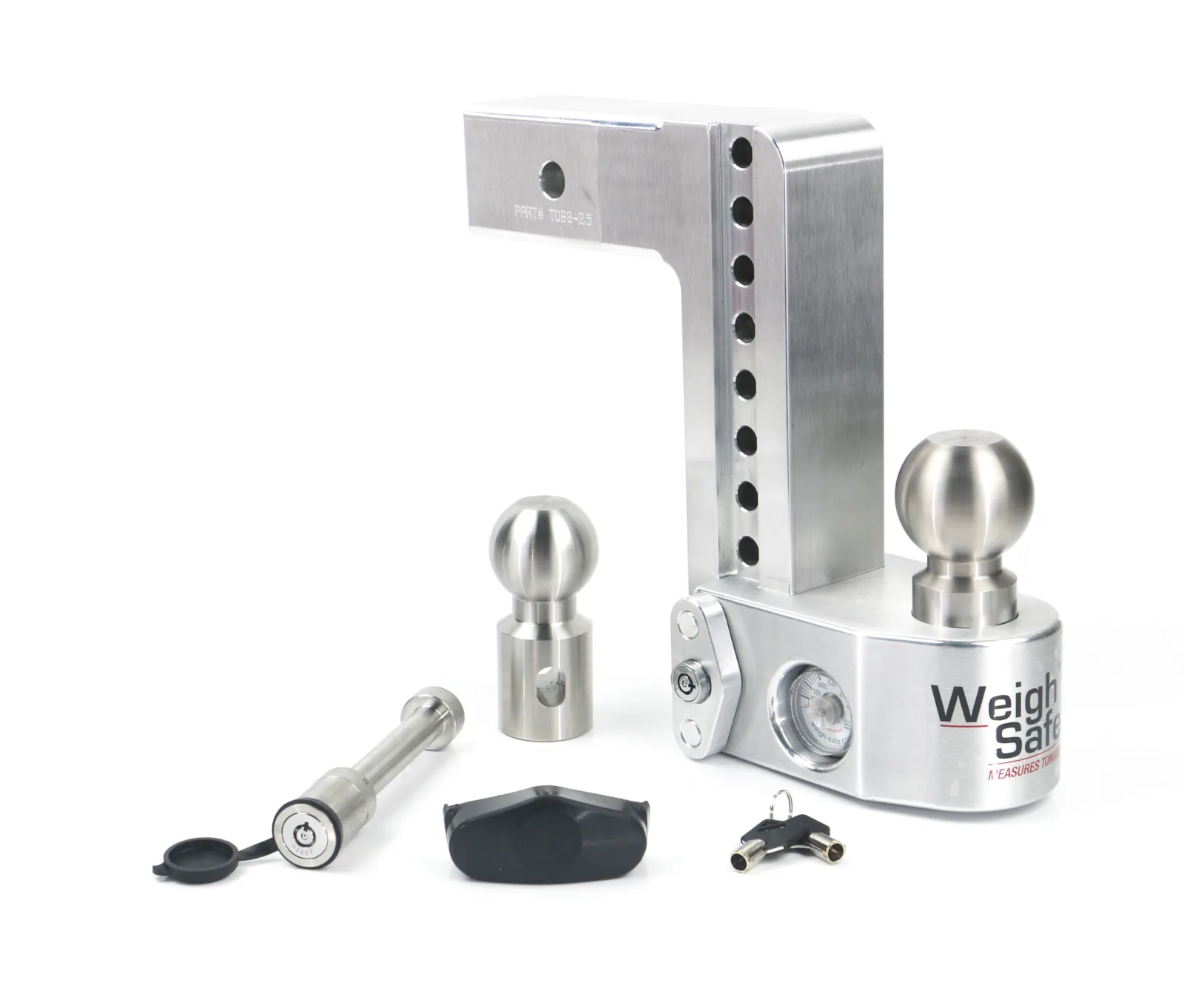 Weigh Safe Adjustable Trailer Hitch - 8" Drop for 2.5" Receiver w/ WS05