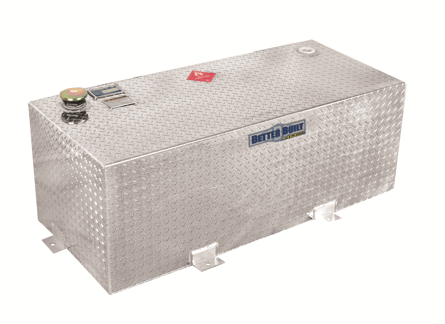 BetterBuilt Heavy Duty Series Liquid Transfer Tank; Volume 100 Gallons; L 45.25 in. W 24 in. x H 24 in.; Brite Aluminum; Rectangle;