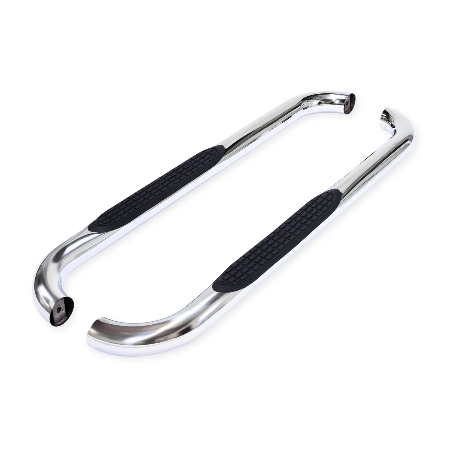 Trail FX TFX Round Tube Side Steps 3 Inch Round Bent Pol Stainless Steel Without End Caps Frame Body Mount Bolts