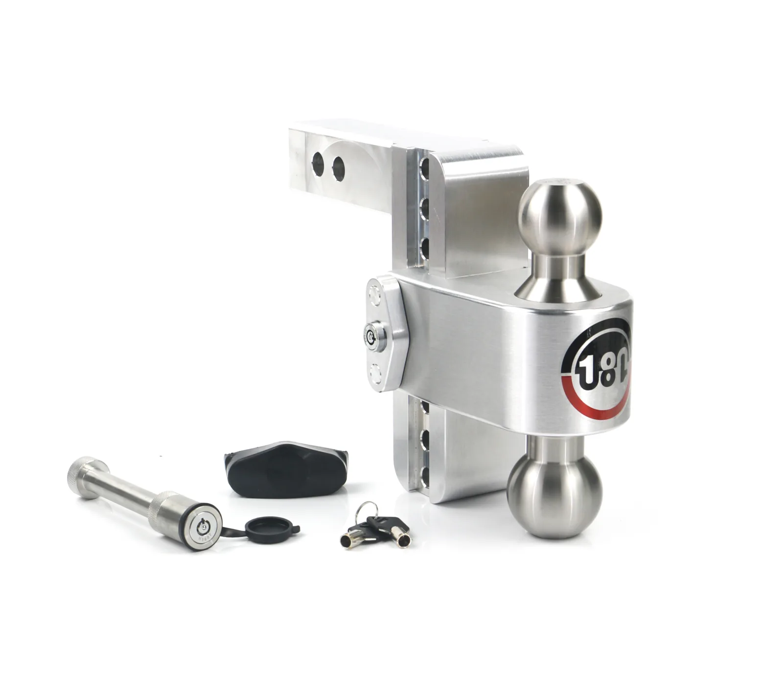Adjustable Trailer Hitch w/ SS Tow Balls 6" Drop for 2" Receiver w/ WS05