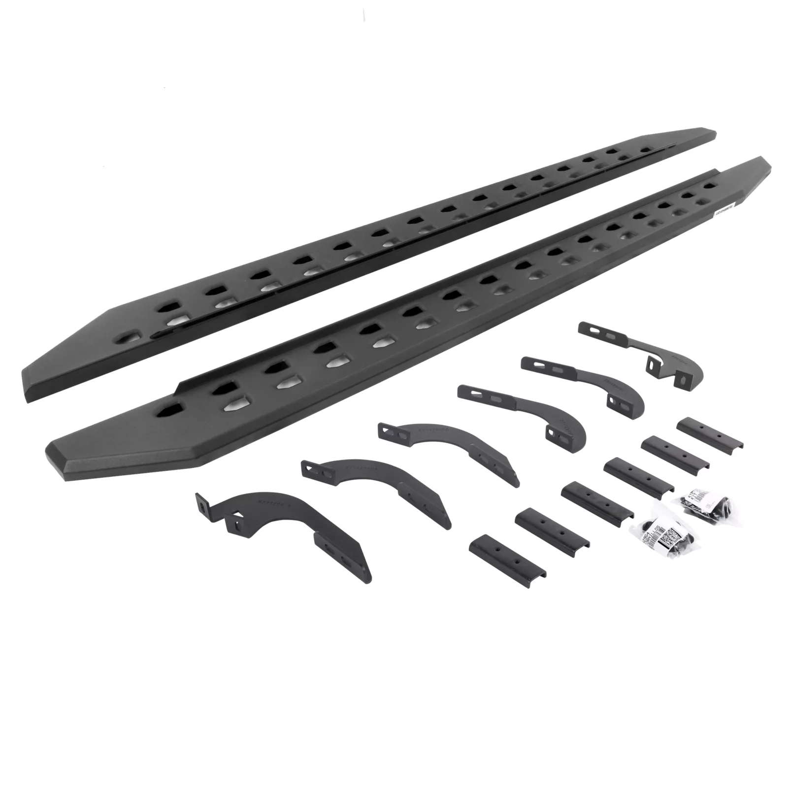 RB20 Slim Line Running Boards with Mounting Brackets Kit - Double Cab Only