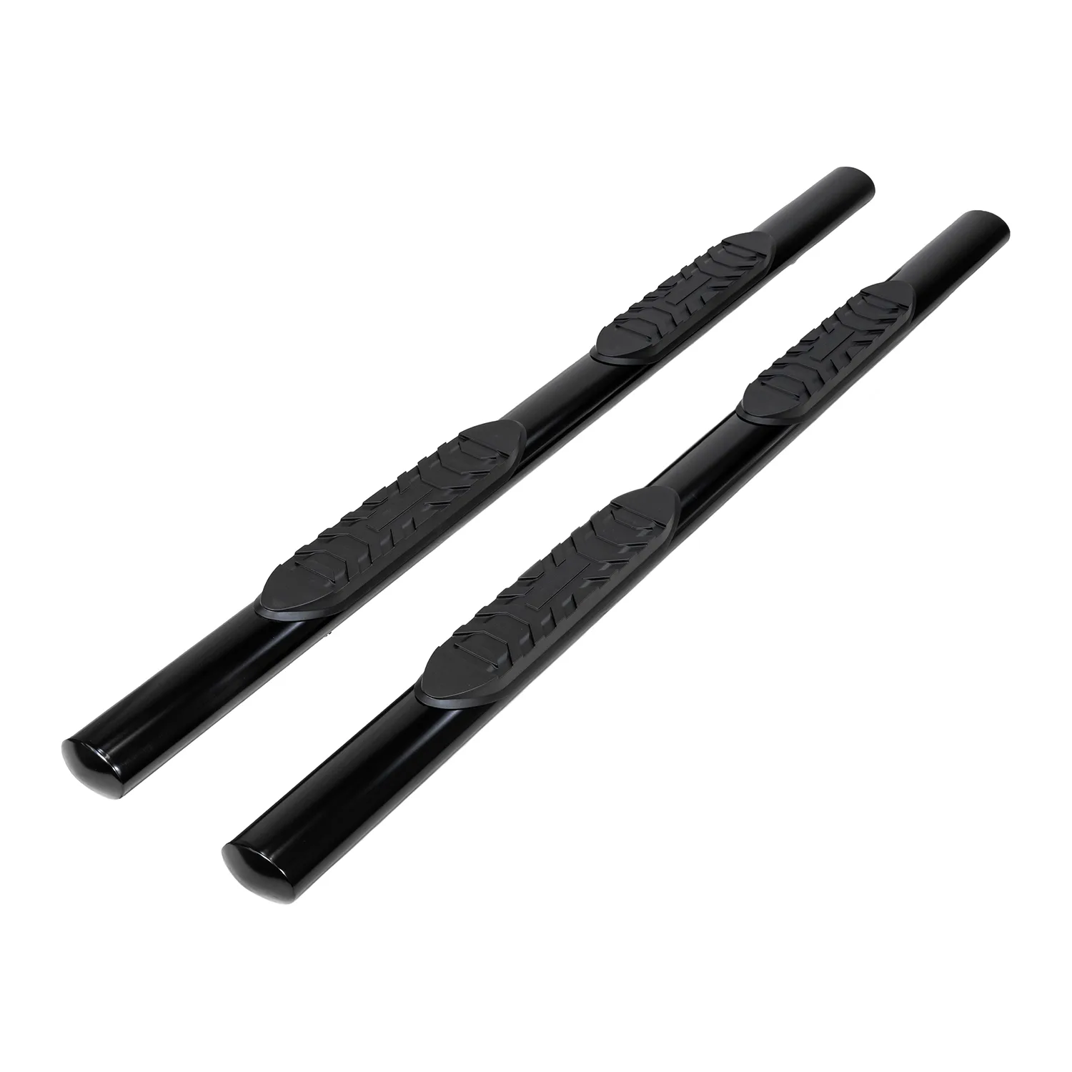 Trail FX TFX 4" Oval Tube Side Steps With Step Pads 4 In Oval Straight Powder Coated Black Mild Steel With Welded End