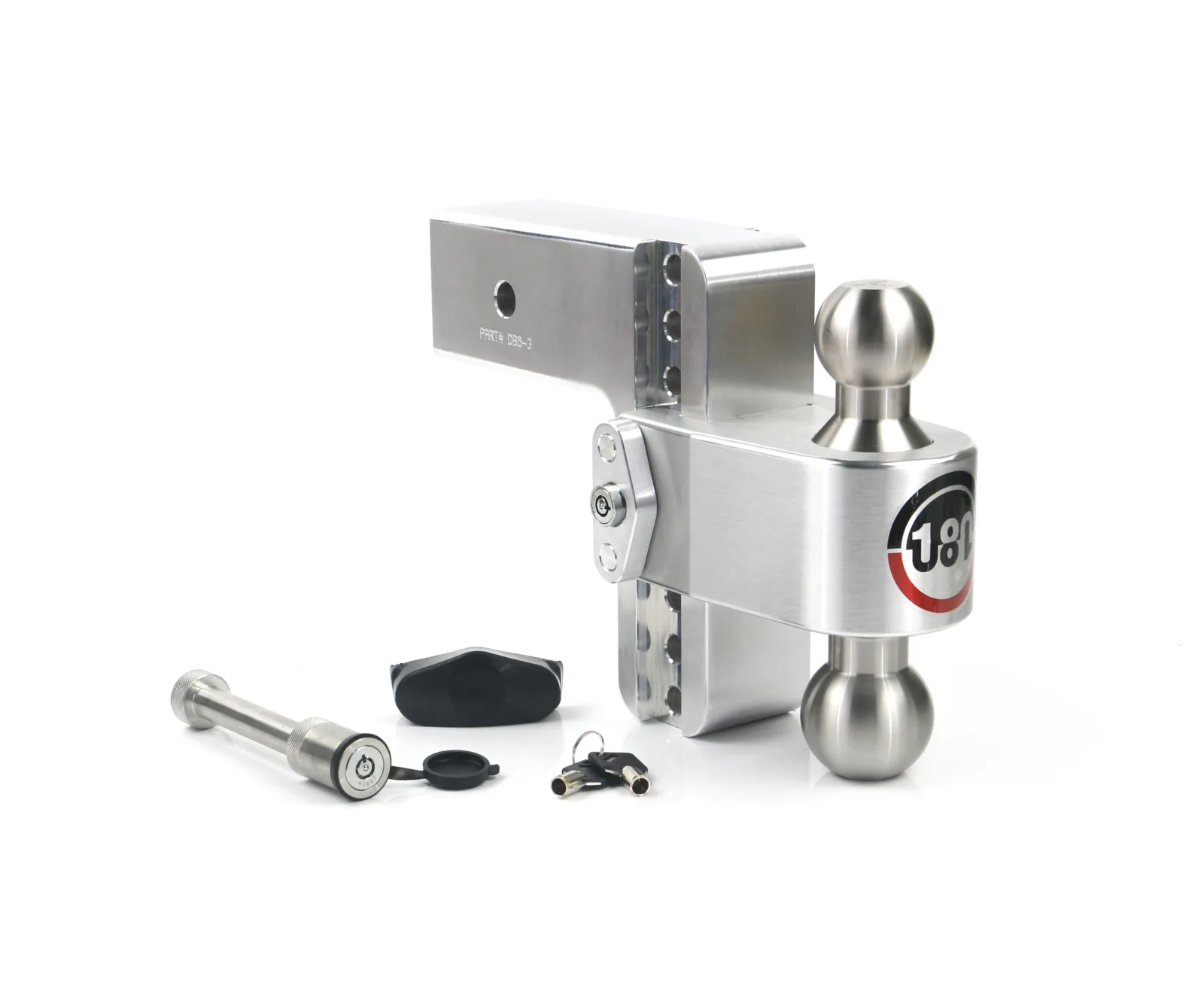 Adjustable Trailer Hitch w/ SS Tow Balls 6" Drop for 3" Receiver w/ WS05