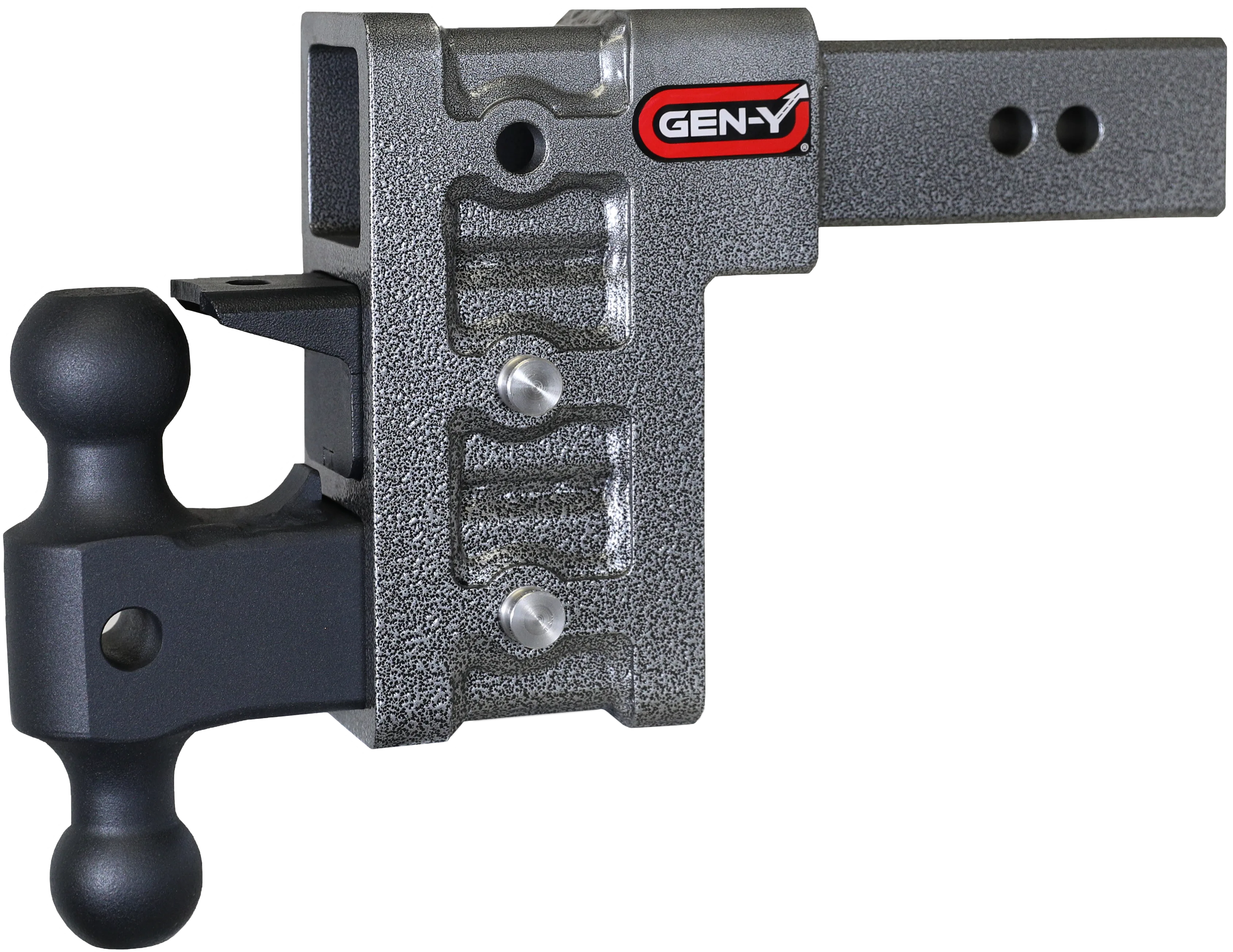 MEGA-DUTY 2.5" Shank 6" Drop 3K TW 21K Hitch with Dual-Ball & Pintle Lock