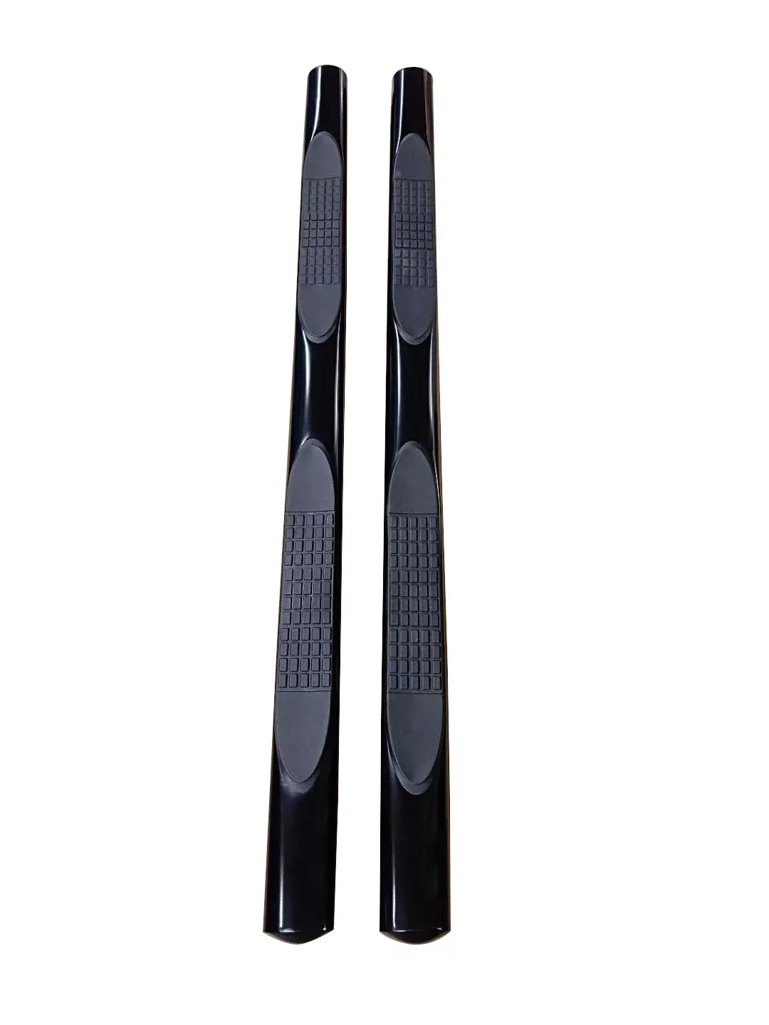 Trail FX TFX 4" Oval Tube Side Steps With Step Pads 4 In Oval Straight Powder Coated Black Mild Steel With Welded End