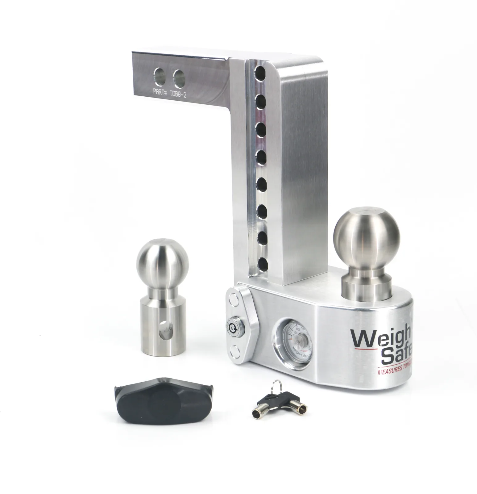 Weigh Safe Adjustable Trailer Hitch - 8" Drop for 2" Receiver