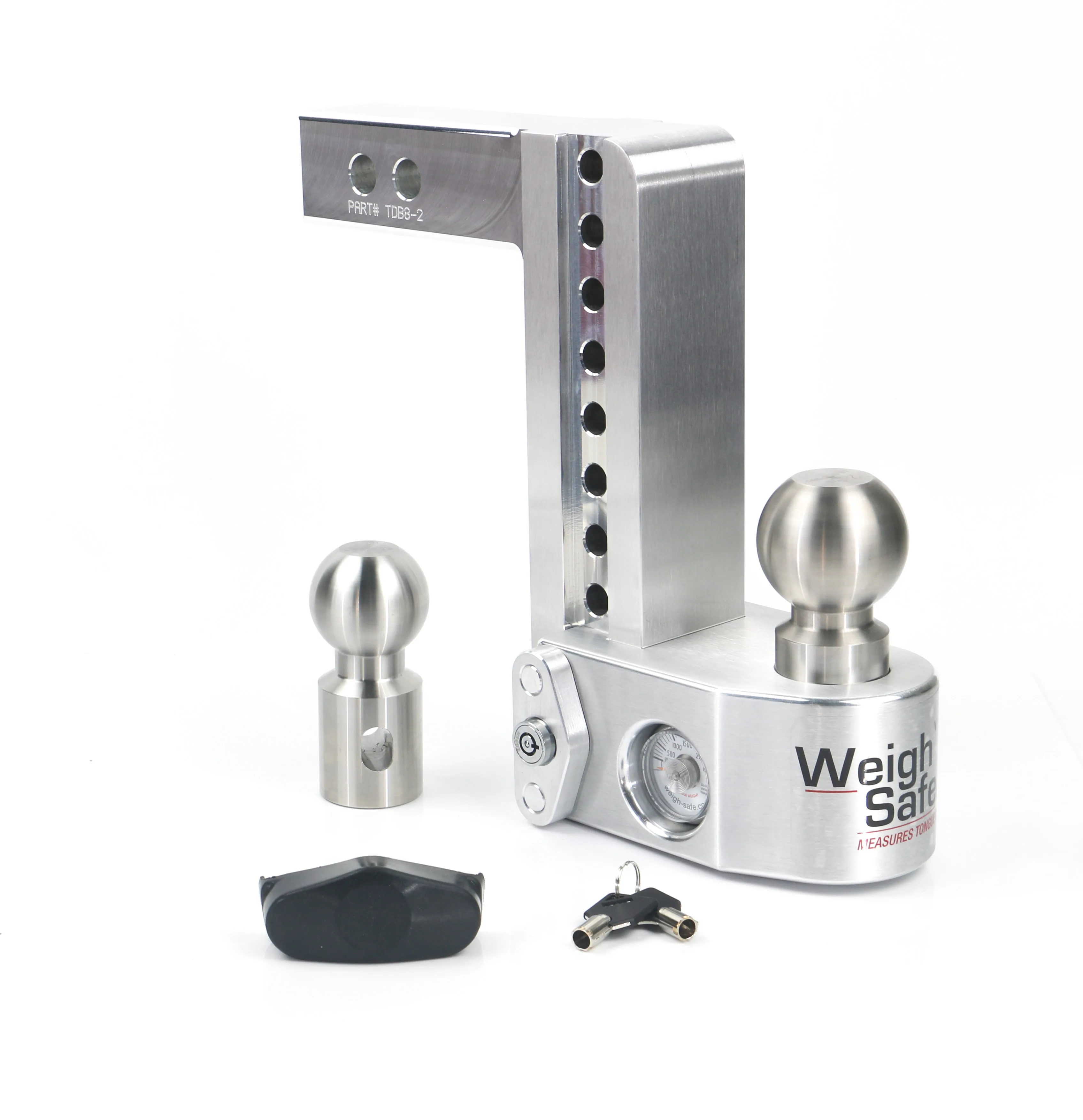Weigh Safe Adjustable Trailer Hitch - 8" Drop for 2" Receiver