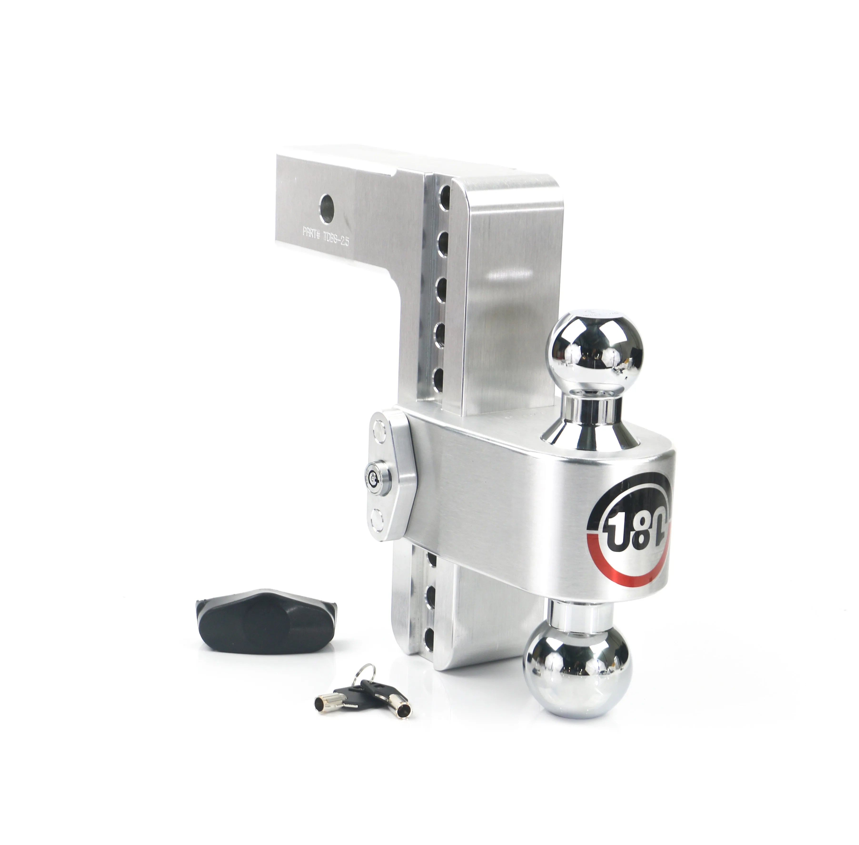 Adjustable Trailer Hitch w/ Chrome Tow Balls - 8" Drop for 2.5" Receiver