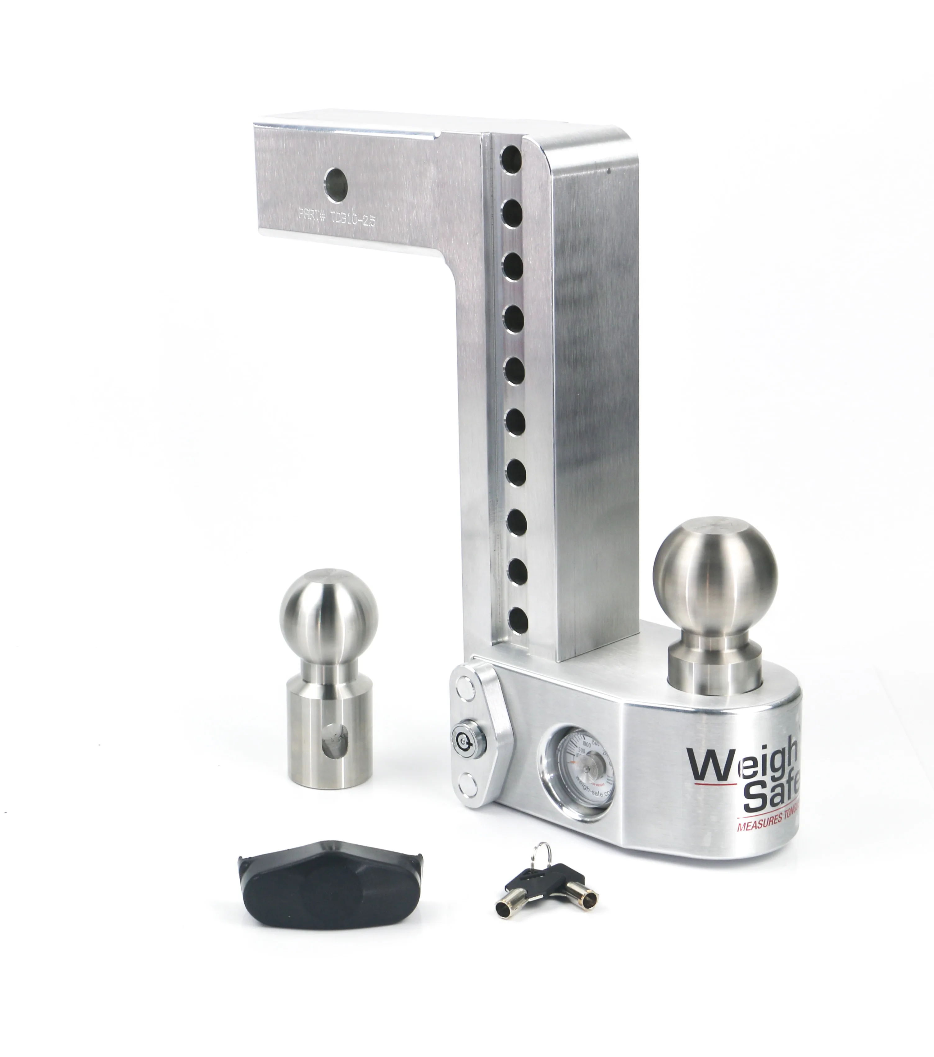 Weigh Safe Adjustable Trailer Hitch - 10" Drop for 2.5" Receiver