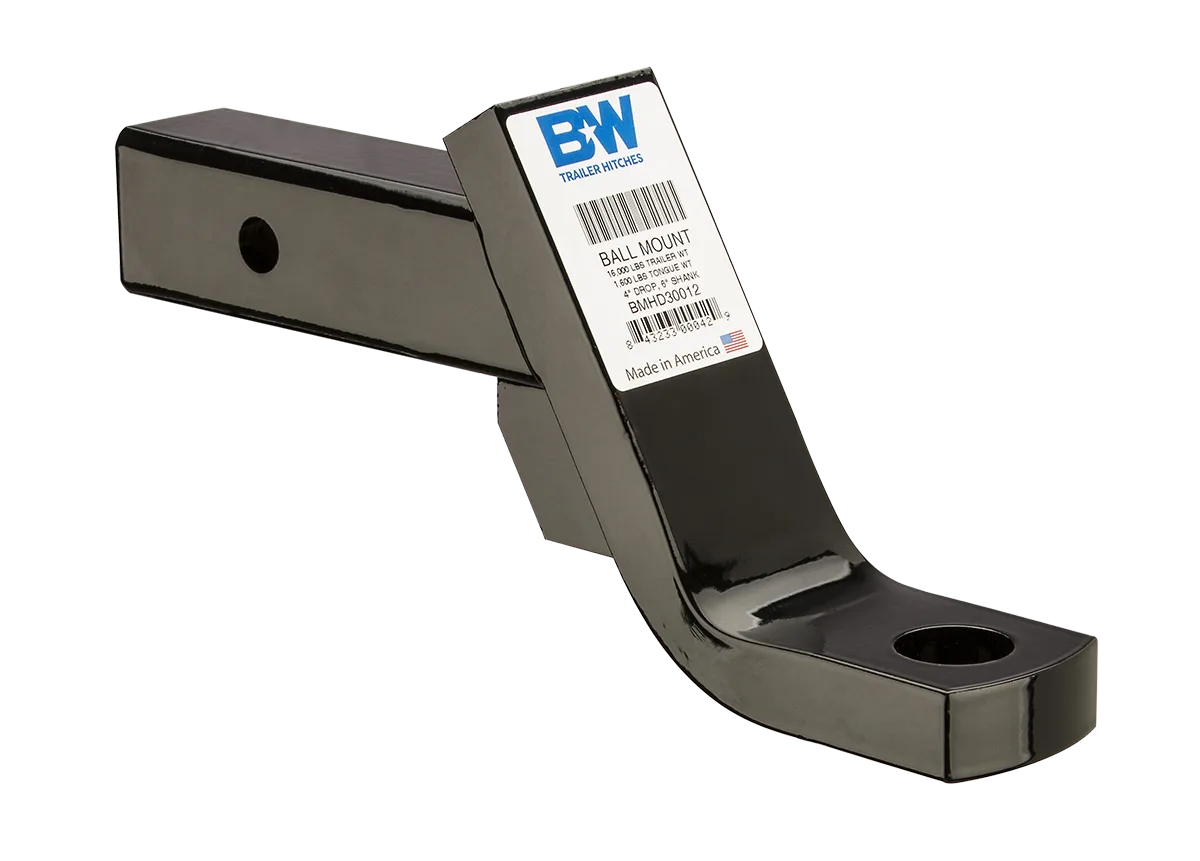 B&W Heavy Duty Ball Mount, 4" drop, 2x6" Shank