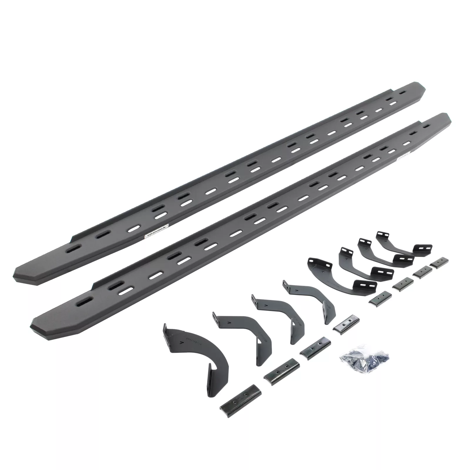 RB30 Slim Line Running Boards with Brackets Kit - Crew Max Only