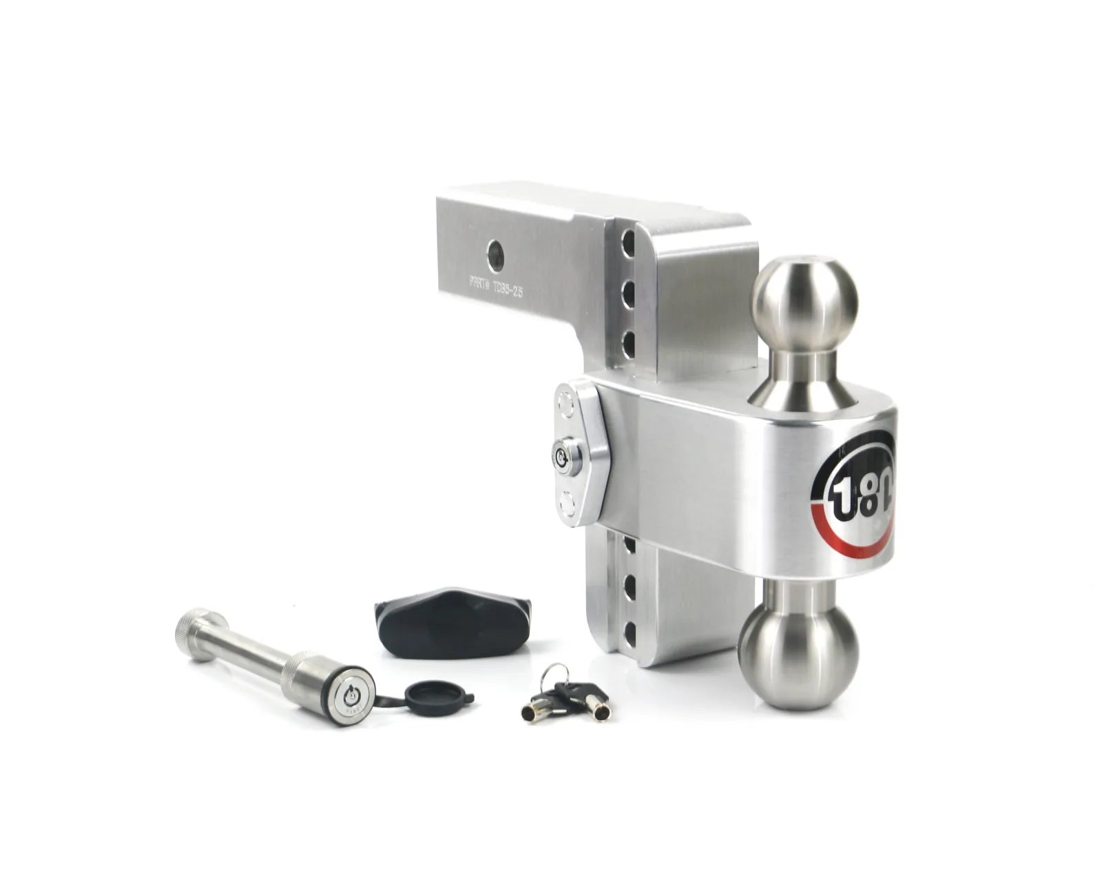 Adjustable Trailer Hitch w/ SS Tow Balls 6" Drop for 2.5" Receiver w/ WS05
