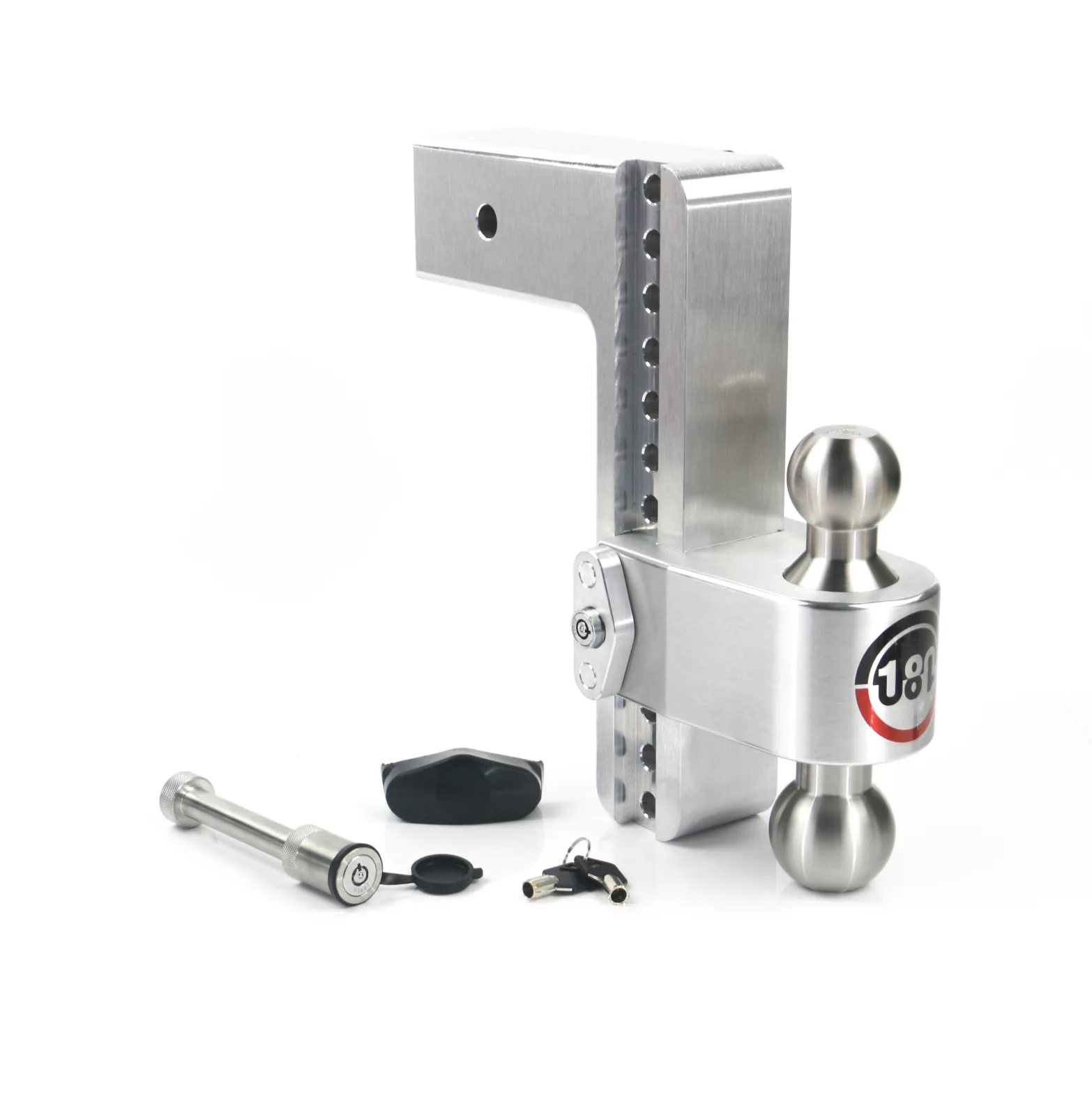 Adjustable Trailer Hitch w/ SS Tow Balls 10" Drop for 3" Receiver w/ WS05