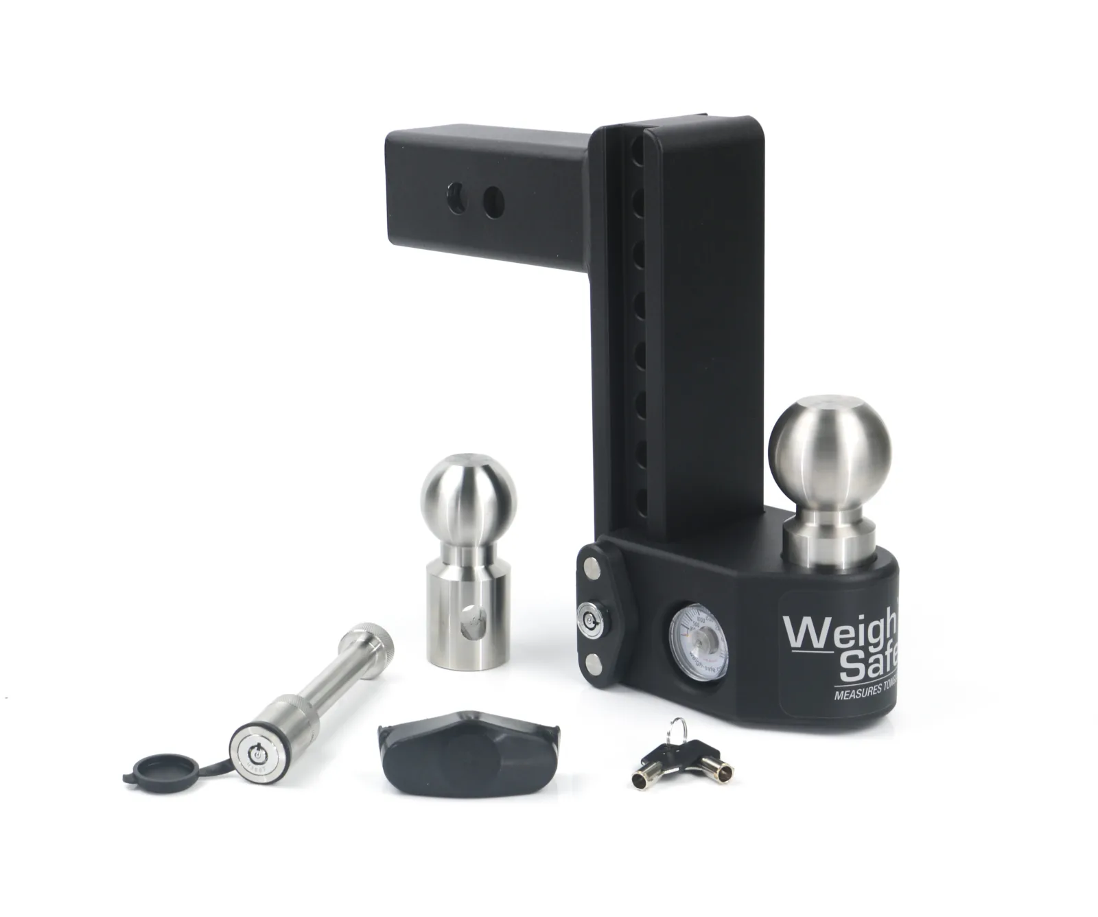 Steel Weigh Safe Adjustable Trailer Hitch - 8" Drop for 2.5" Receiver w/ WS05