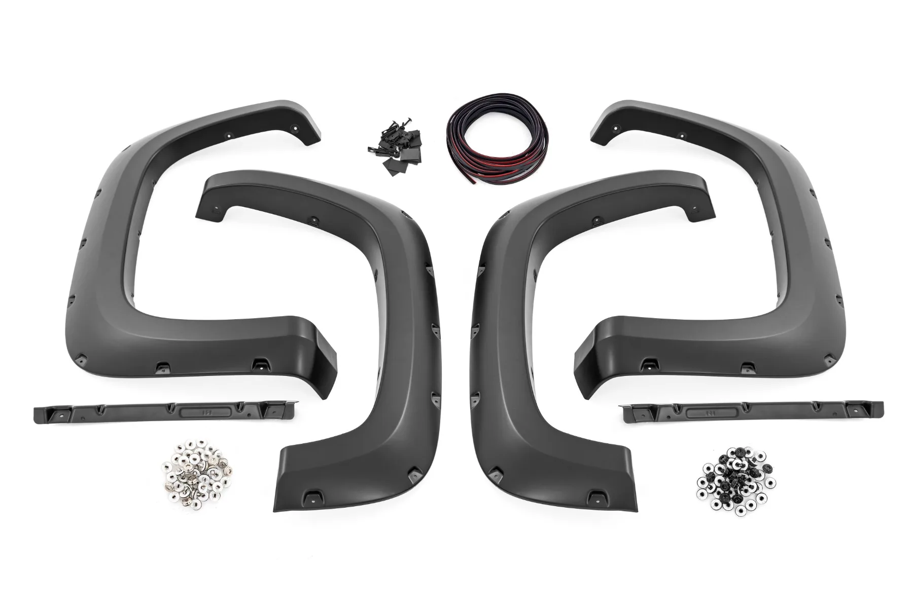 Rough Country Pocket Fender Flares; GB8 Mosaic Black; Chevy Silverado 2500 HD/3500 HD (20-24)