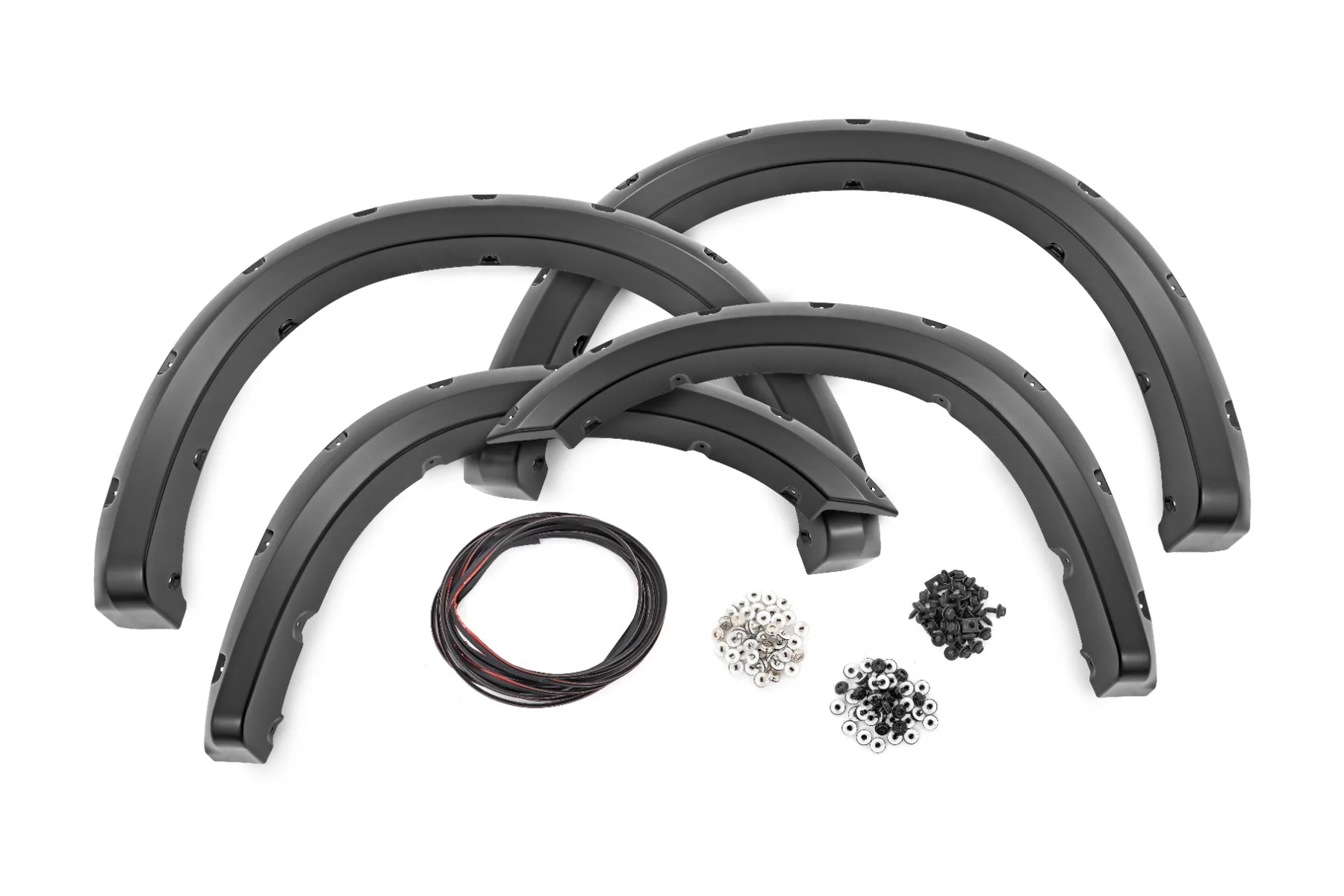 Rough Country Pocket Fender Flares; Gloss Black; Ram 2500 2WD/4WD (2020-2023)