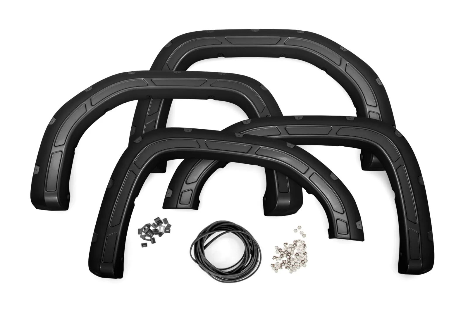 Rough Country Defender Pocket Fender Flares; GBA Black; GMC Sierra 1500 (19-24)