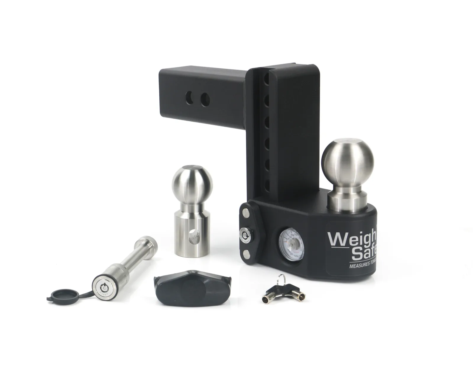 Steel Weigh Safe Adjustable Trailer Hitch - 6" Drop for 2.5" Receiver w/ WS05