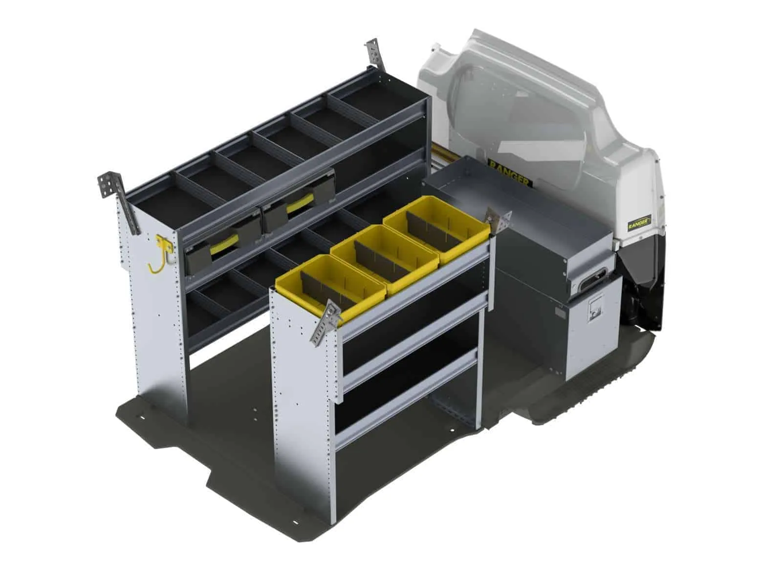 Ranger Design Aluminum Van Shelving Package, Ford Transit Connect Long WB - TCL-27