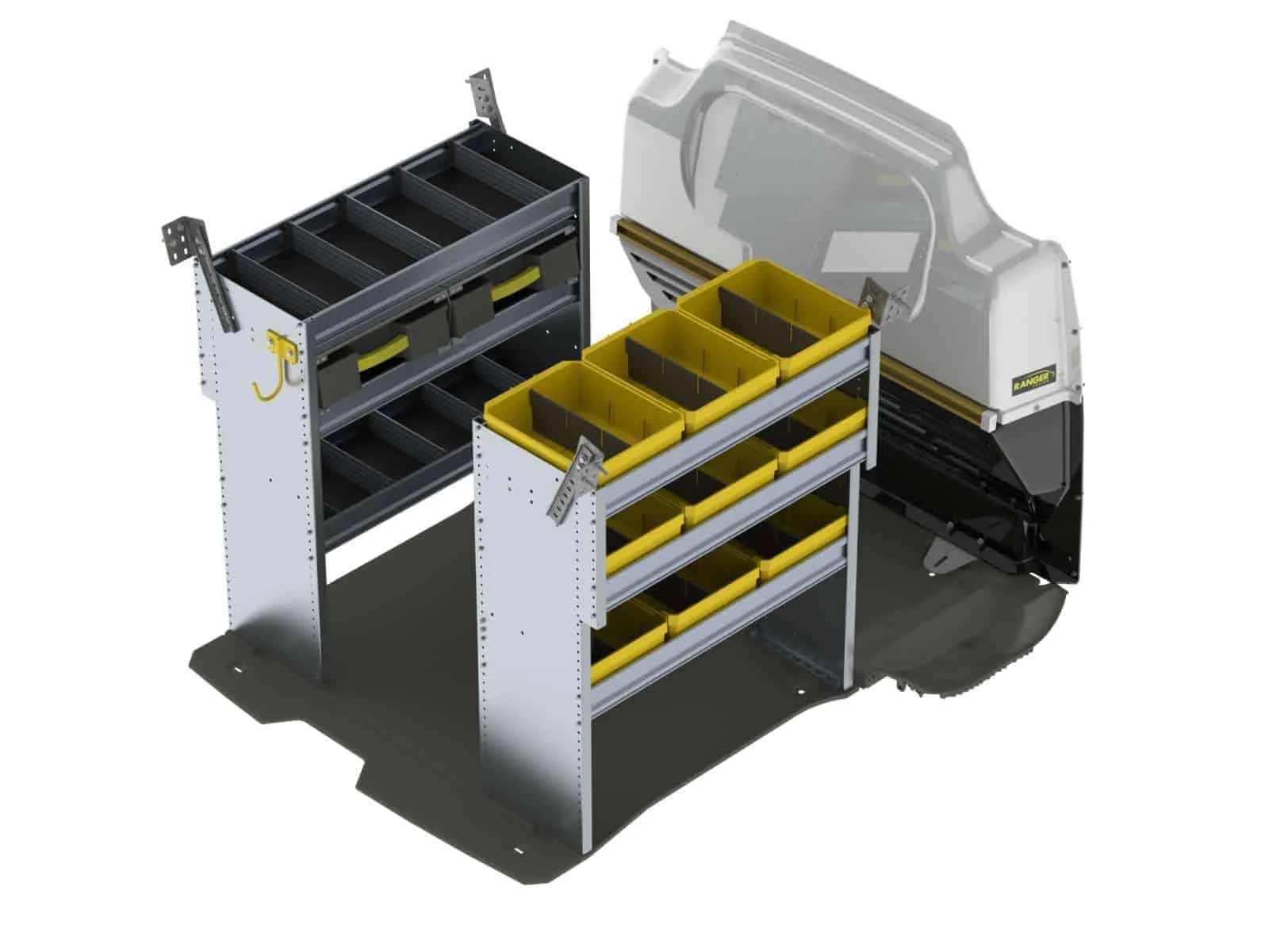 Ranger Design Aluminum Van Shelving Package, Ford Transit Connect - TCS-27