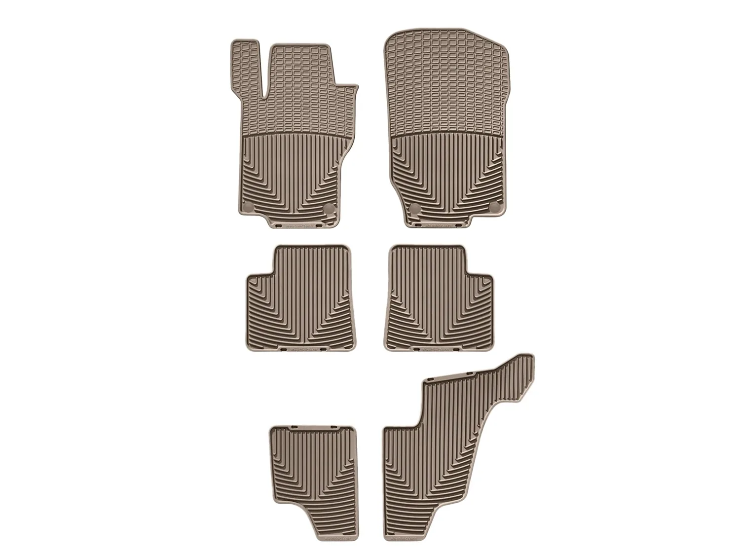 WeatherTech All Weather Floor Mats; Tan; Front Rear and Third Row;