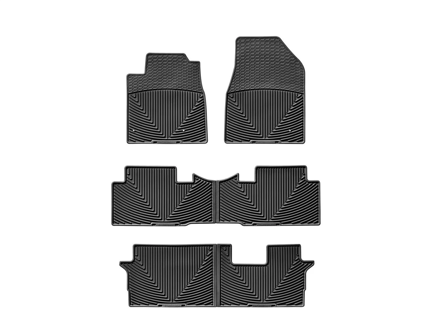 WeatherTech All Weather Floor Mats; Black; Front Rear and Third Row;