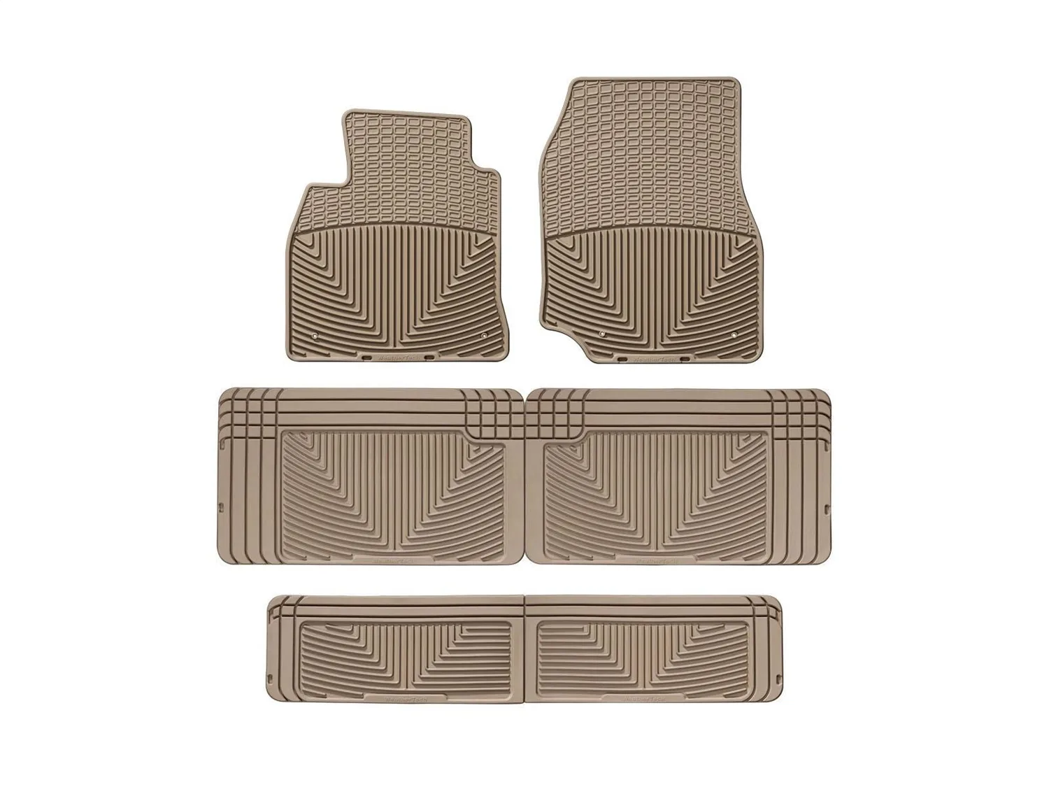 WeatherTech All Weather Floor Mats; Tan; Front Rear and Third Row;