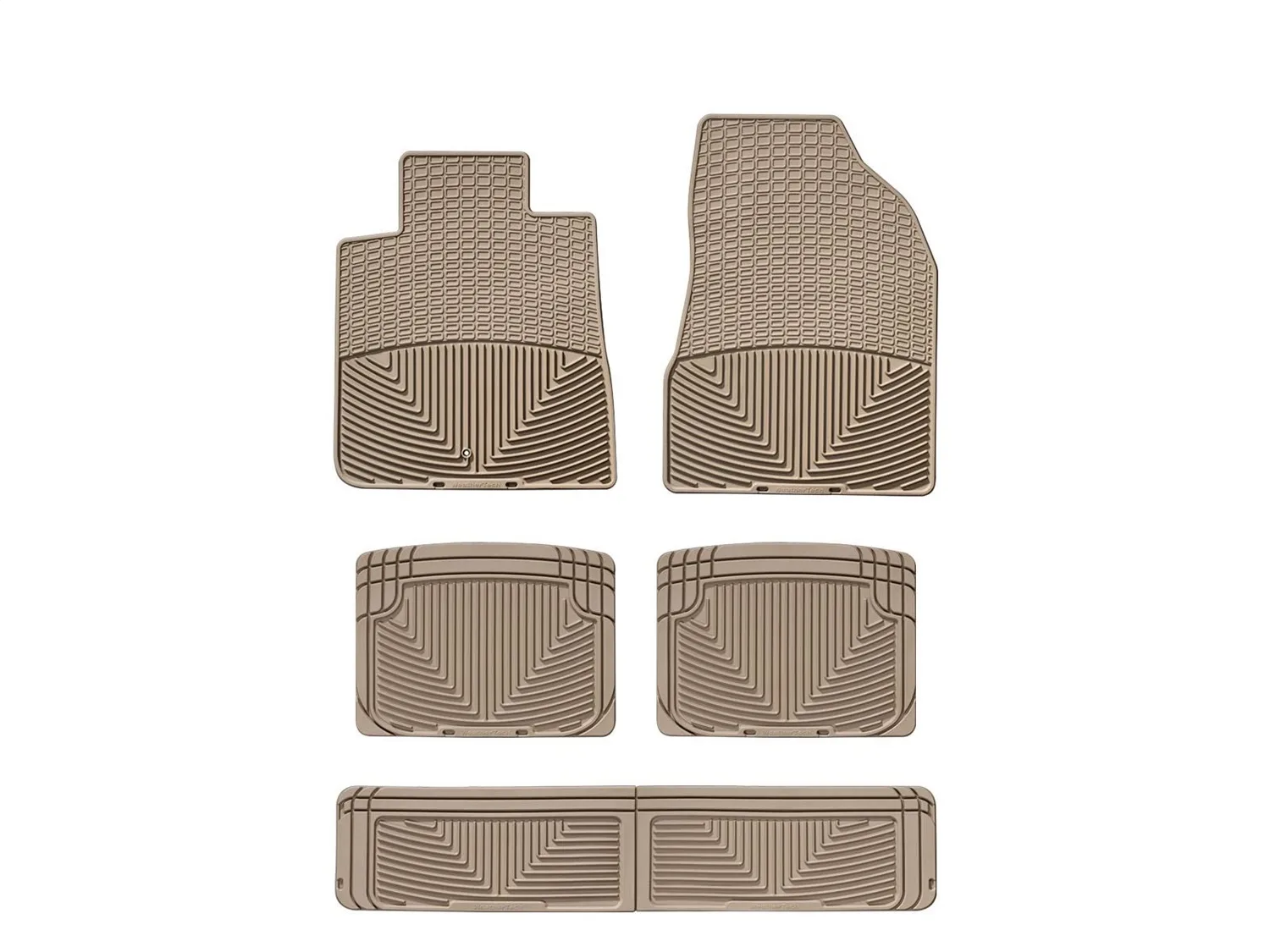 WeatherTech All Weather Floor Mats; Tan; Front Rear and Third Row;
