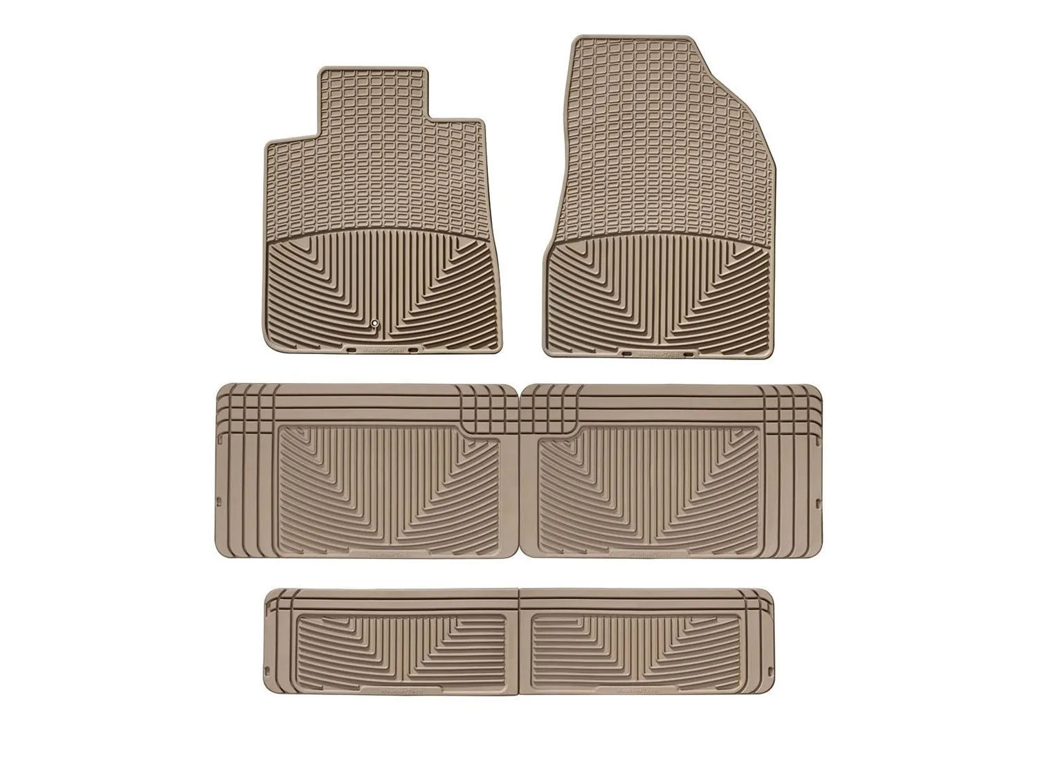 WeatherTech All Weather Floor Mats; Tan; Front Rear and Third Row;