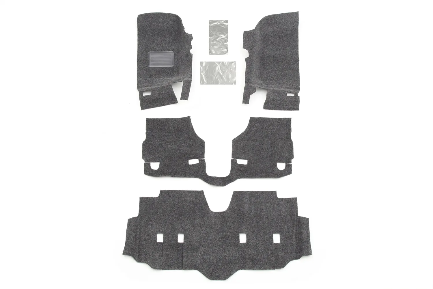 JEEP BEDRUG 07-18 JEEP JK UNLTD 4DR FRONT 4PC FLOOR KIT (INC HEAT SHIELDS)