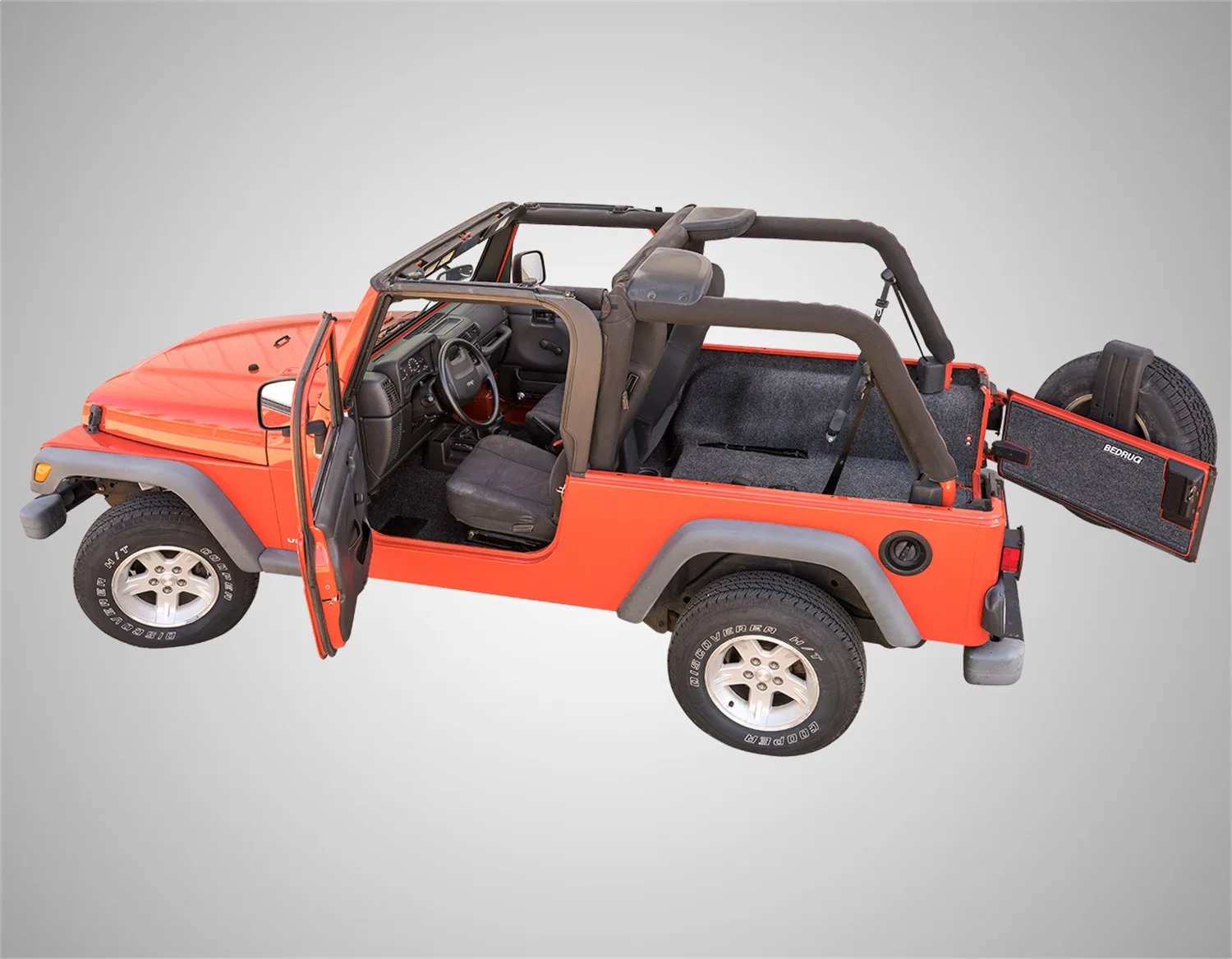 JEEP BEDRUG 03-06 JEEP LJ UNLTD REAR 4PC CARGO KIT (INC TLGTE/TUB LINER)