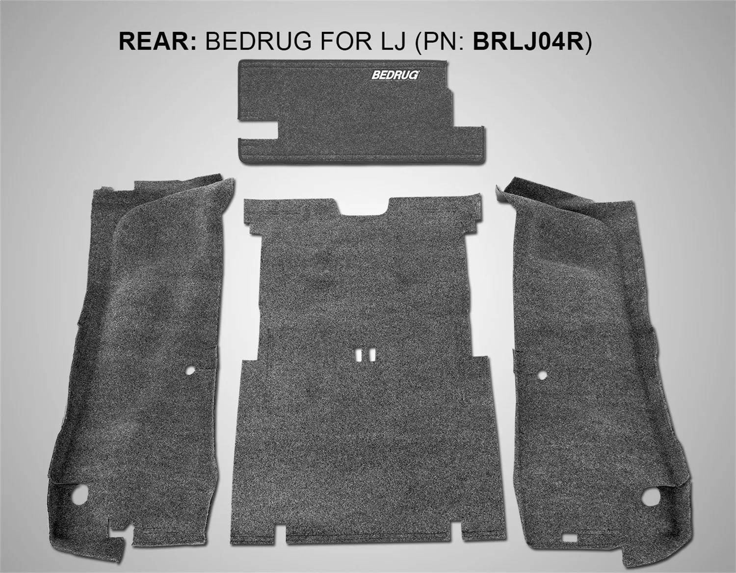 JEEP BEDRUG 03-06 JEEP LJ UNLTD REAR 4PC CARGO KIT (INC TLGTE/TUB LINER)