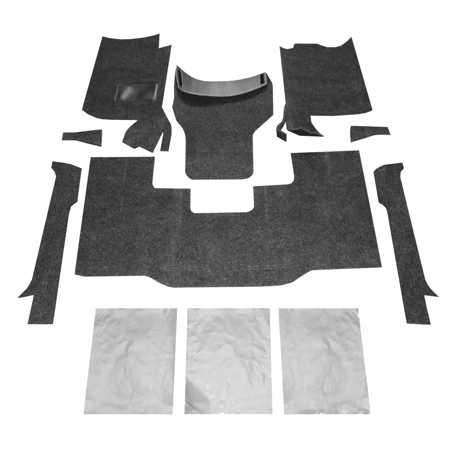 JEEP BEDRUG 76-95 JEEP CJ-7/YJ FRONT KIT 8PC FLOOR KIT (INCLUDES HEAT SHIELDS)