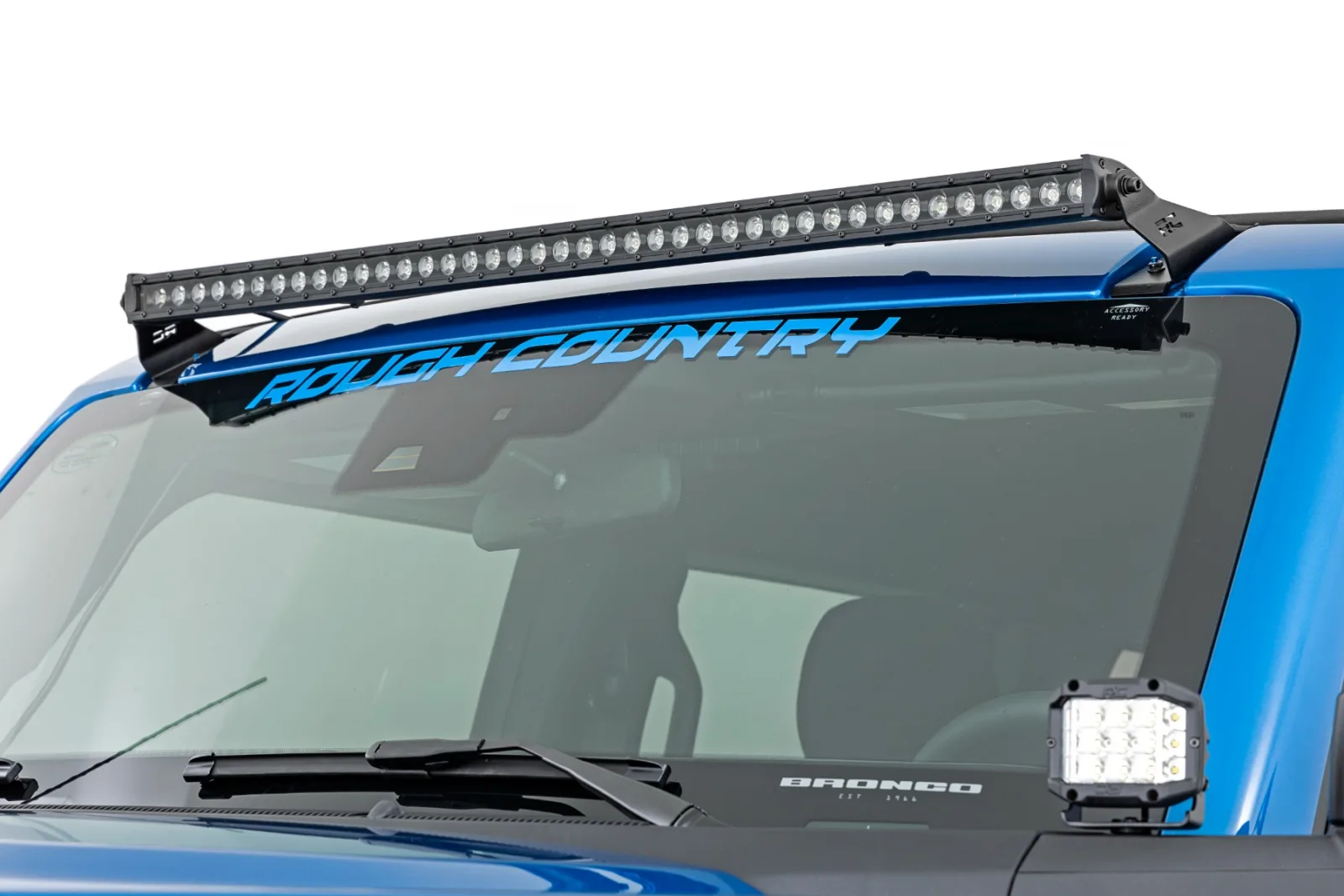 LED Light Kit - Upper Windshield - 40" Black Single Row - Ford Bronco (21-25)