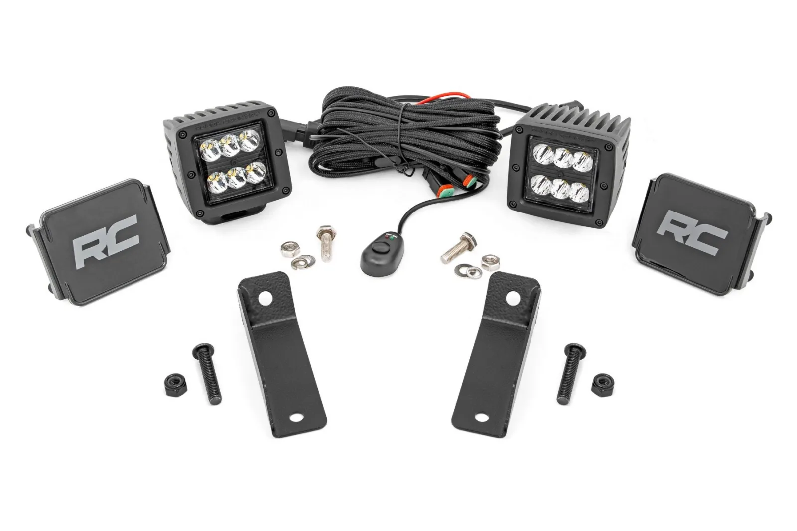 LED Light Kit - Rear Mount - 2" Black Pair - Spot - Can-Am Maverick Sport 1000R