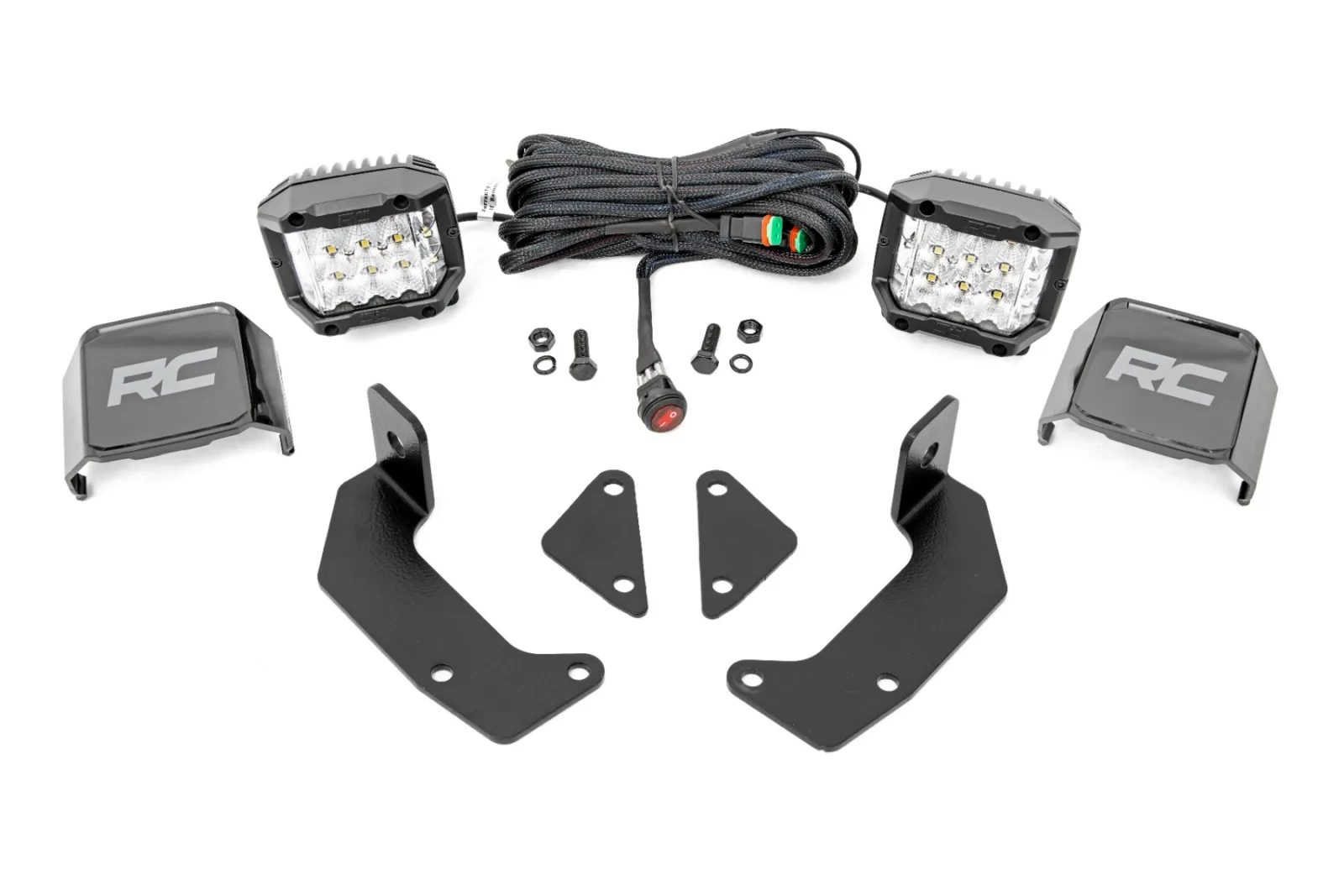 LED Light Kit - Cage Mount - 2" Chrome Pair - Wide Angle - CFMOTO UFORCE 1000