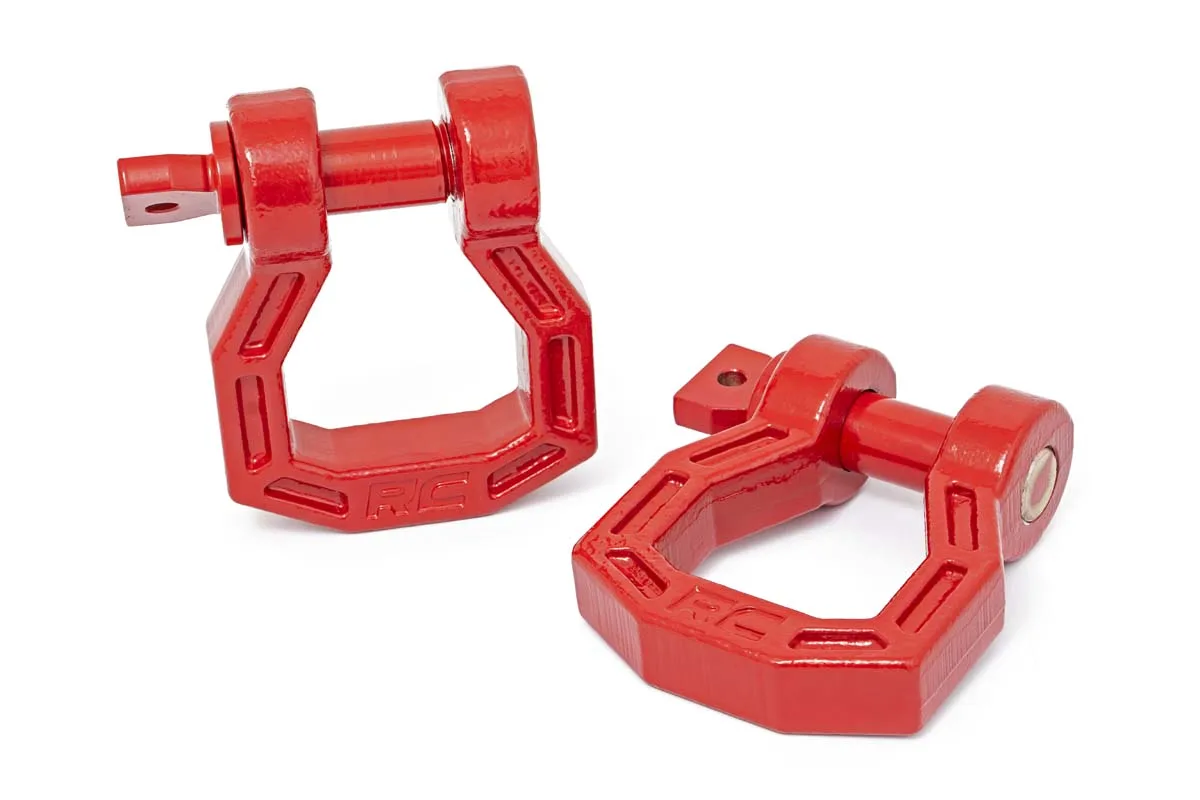 D-Ring - Forged - Pair - Red