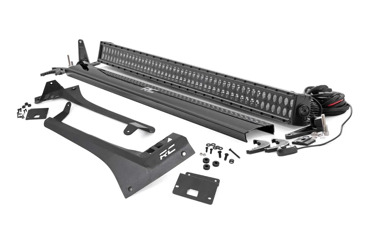 LED Light Kit - Windshield Mount - 50" BLK Dual Row - Jeep Gladiator JT/Wrangler JL (18-25)