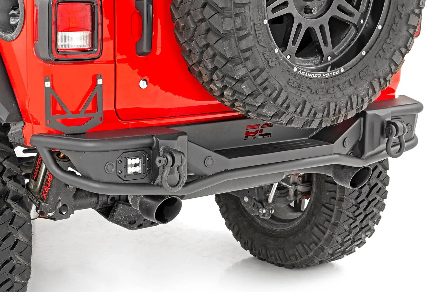 Rough Country Rear Bumper; Tubular; Jeep Wrangler JL 4WD (2018-2023)
