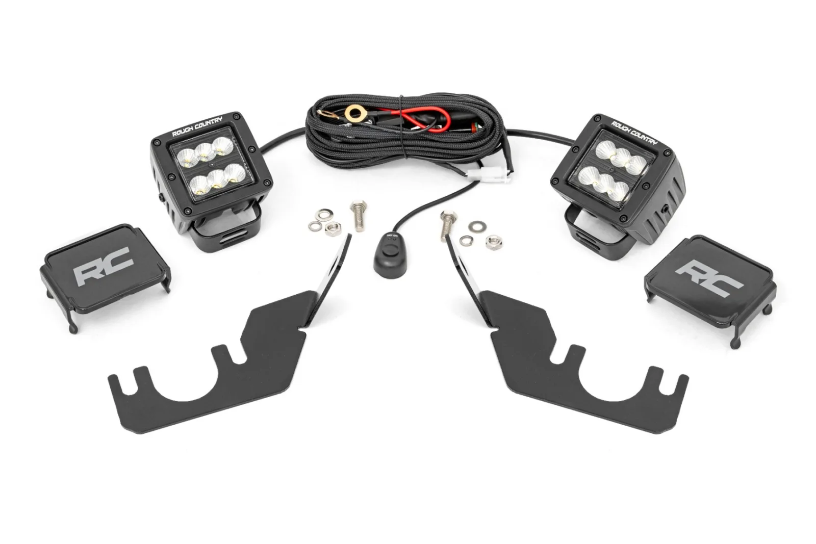 LED Light Kit - Rear Mount - 2" Black Pair - Flood - Kawasaki Teryx 4 1000/Teryx4 800