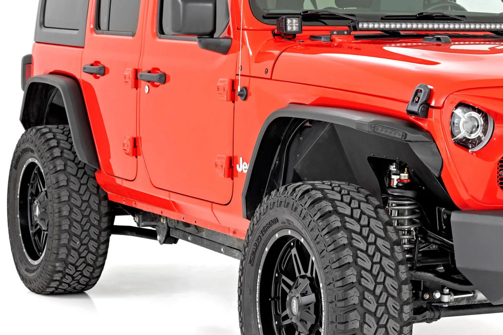 High Clearance LED Flat Fender Flare Kit - UV Treated - Jeep Wrangler JL (18-24)