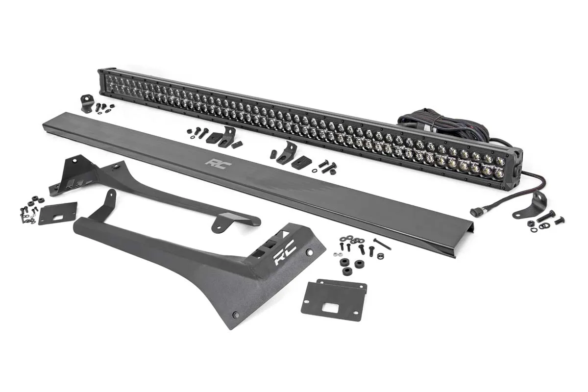 LED Light Kit - Windshield - 50" BLK Dual Row - WHT DRL - Jeep Gladiator JT/Wrangler JL (18-25)