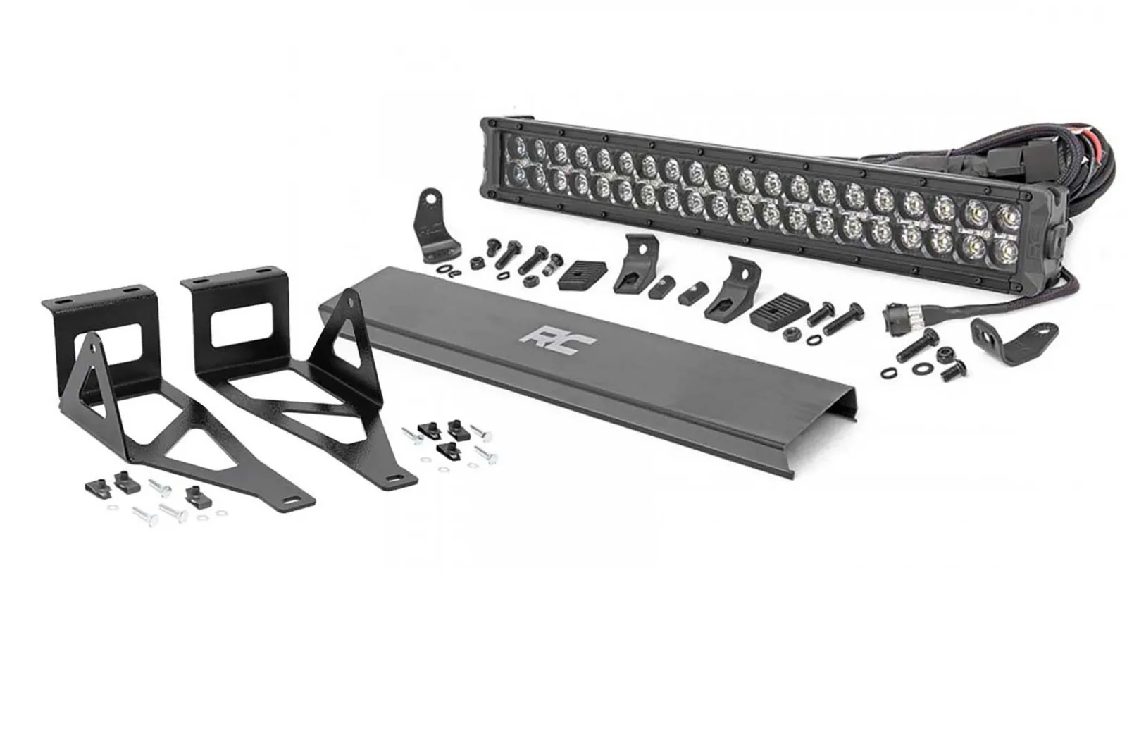 LED Light Kit - Bumper Mount - 20" Black Dual Row - Amber DRL - Ford F-250/F-350 Super Duty (05-07)