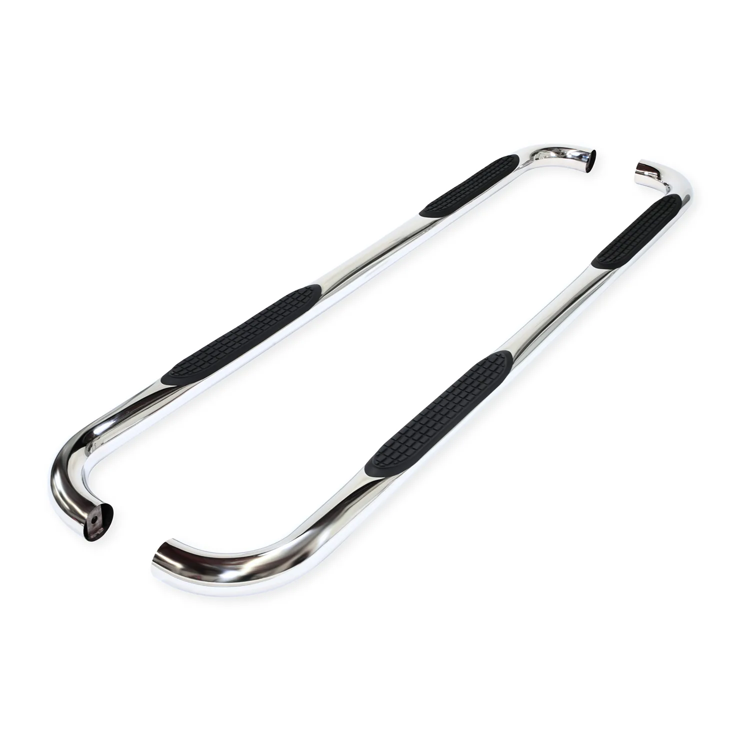 Trail FX TFX Round Tube Side Steps 3 Inch Round Bent 60 Degree Pol Stainless Steel W/O End Caps Rocker Panel Mount